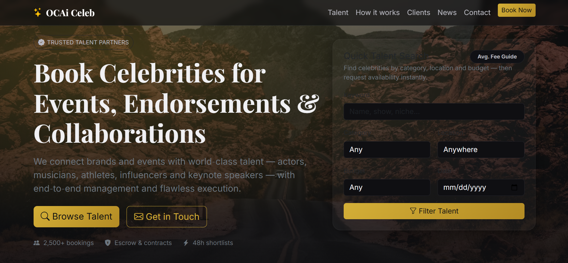 Celebrity Management Website
