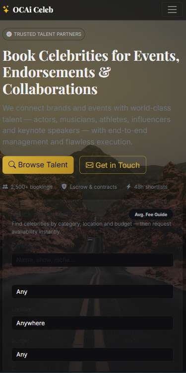 Celebrity Management Website