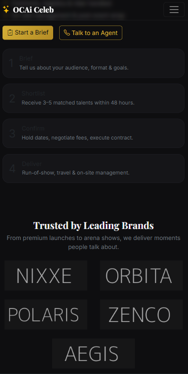 Celebrity Management Website