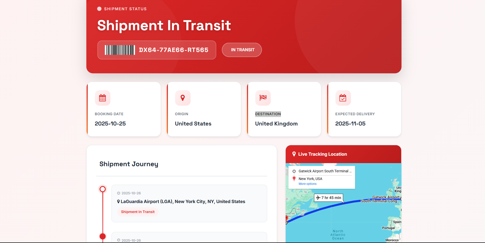 Courier Tracking Website
